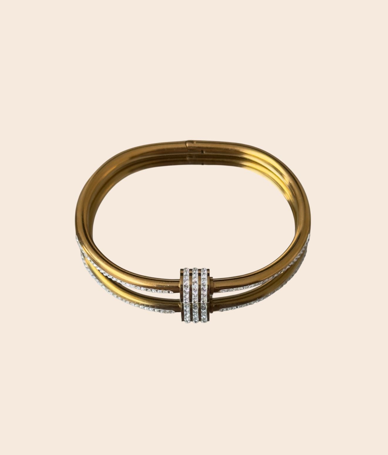 Rhinestone Gold Plated Bangle