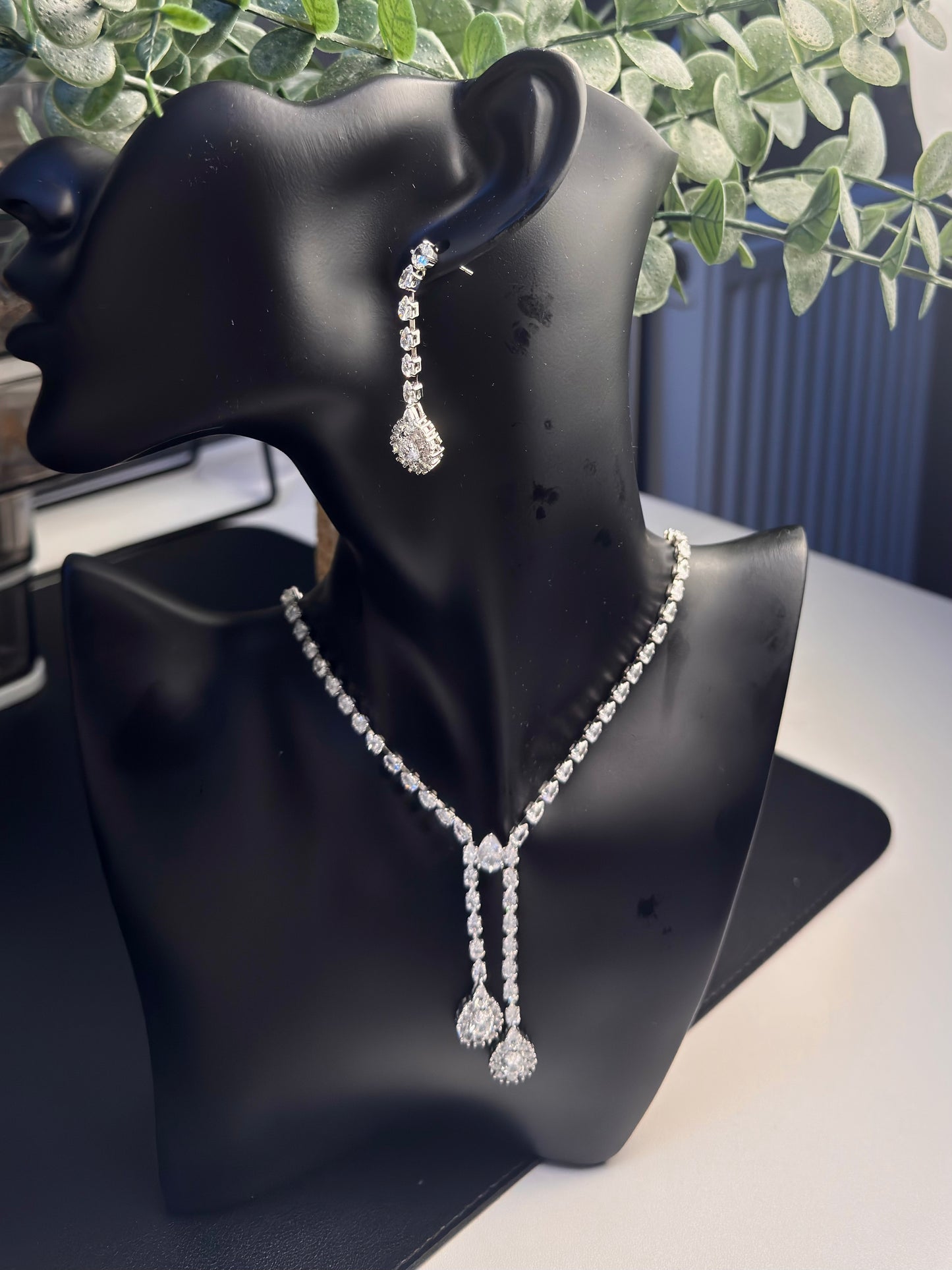 Rhodium Gemstone Party Set