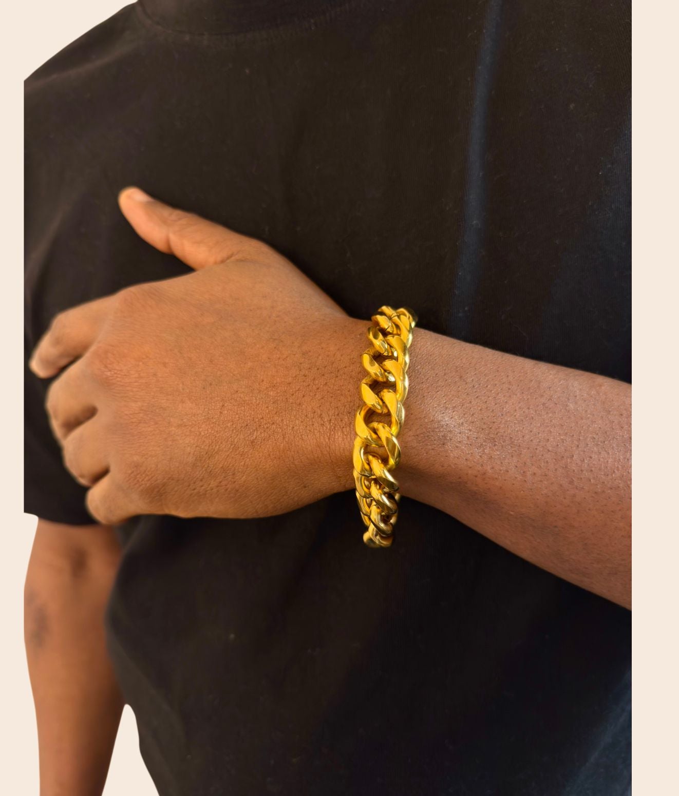 Titanium Steel Gold Cuban Chain