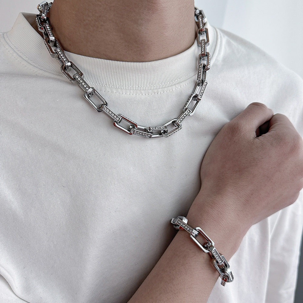 Silver Chunky Necklace Set