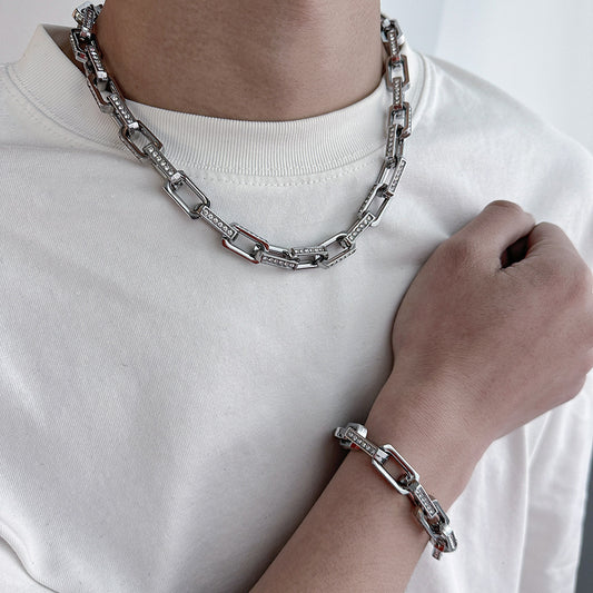 Silver Chunky Necklace Set