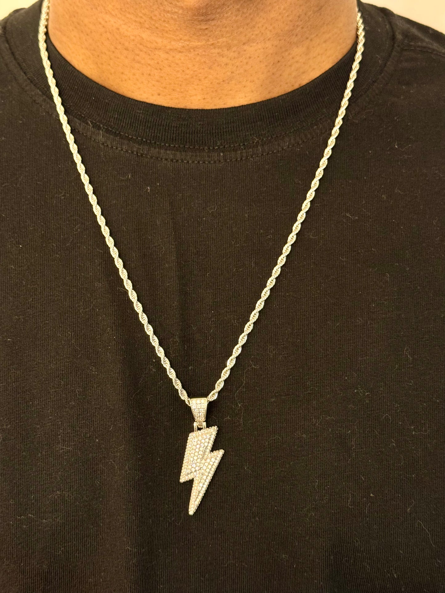 Micro- Inlaid Zircon Silver Necklace Pendant