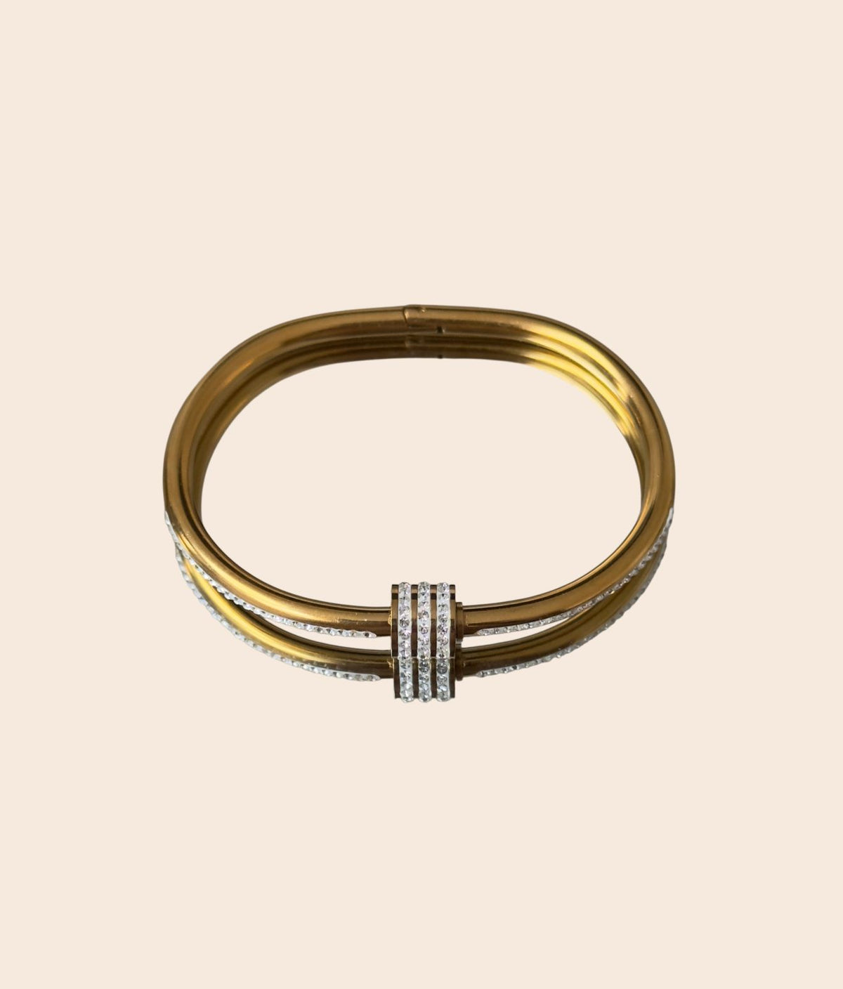 Rhinestone Gold Plated Bangle