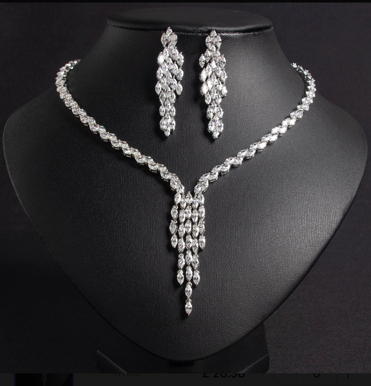 Zircon Bridal Tassle Leaf Set
