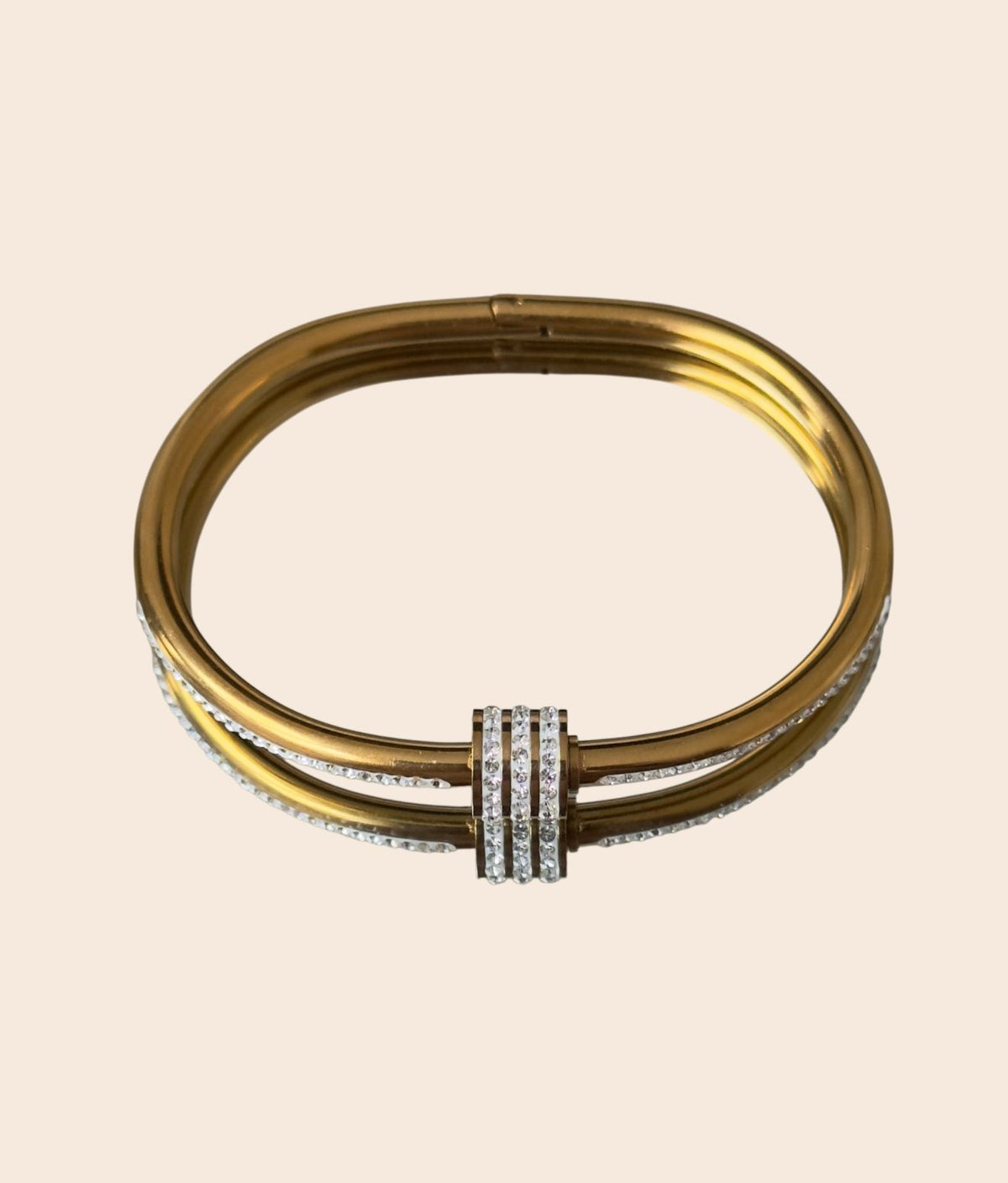 Rhinestone Gold Plated Bangle