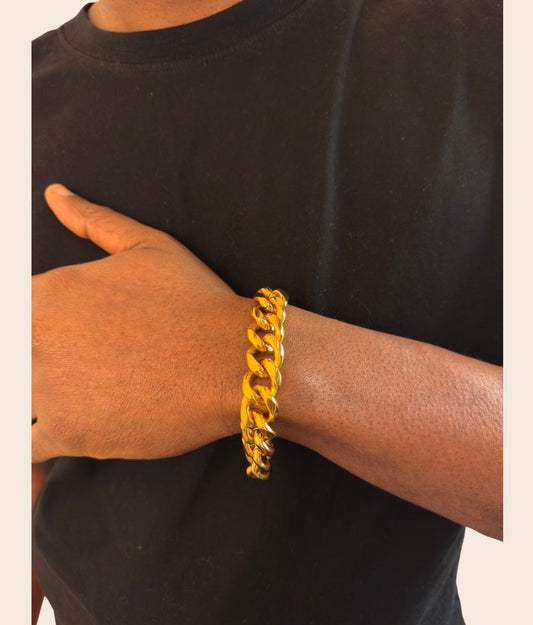 Titanium Steel Gold Cuban Chain