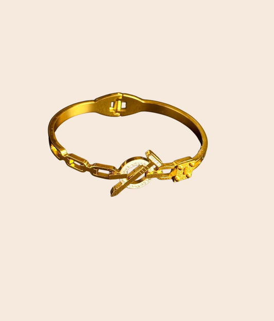 Nail Gold Plated Bangle