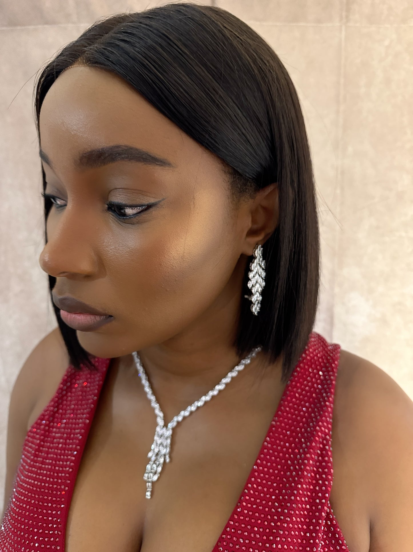 Zircon Bridal Tassle Leaf Set