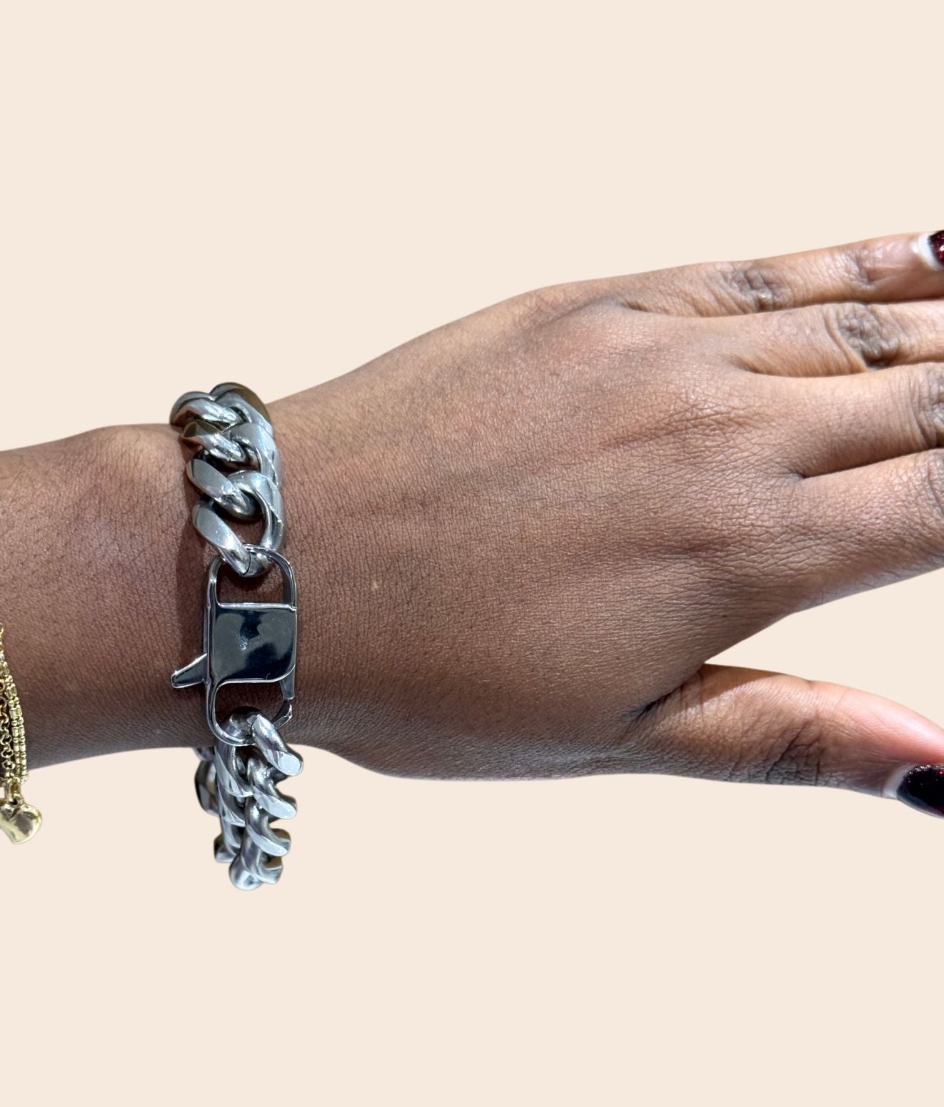 Titanium Steel Silver Cuban Chain