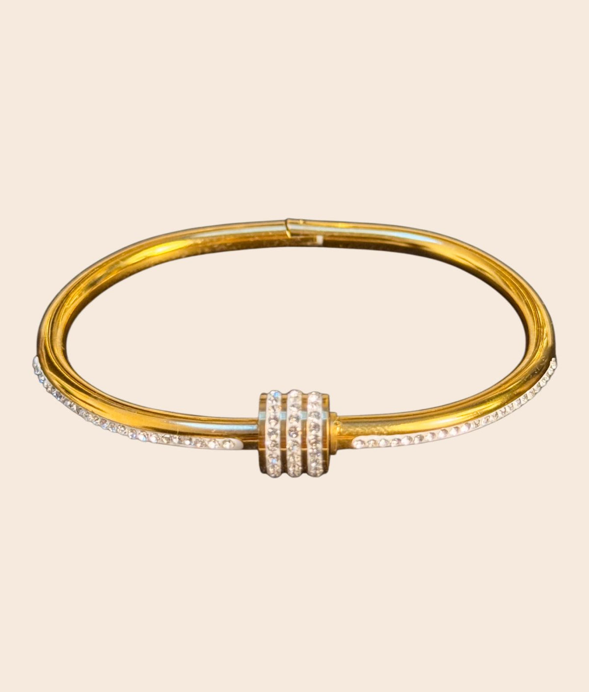 Rhinestone Gold Plated Bangle