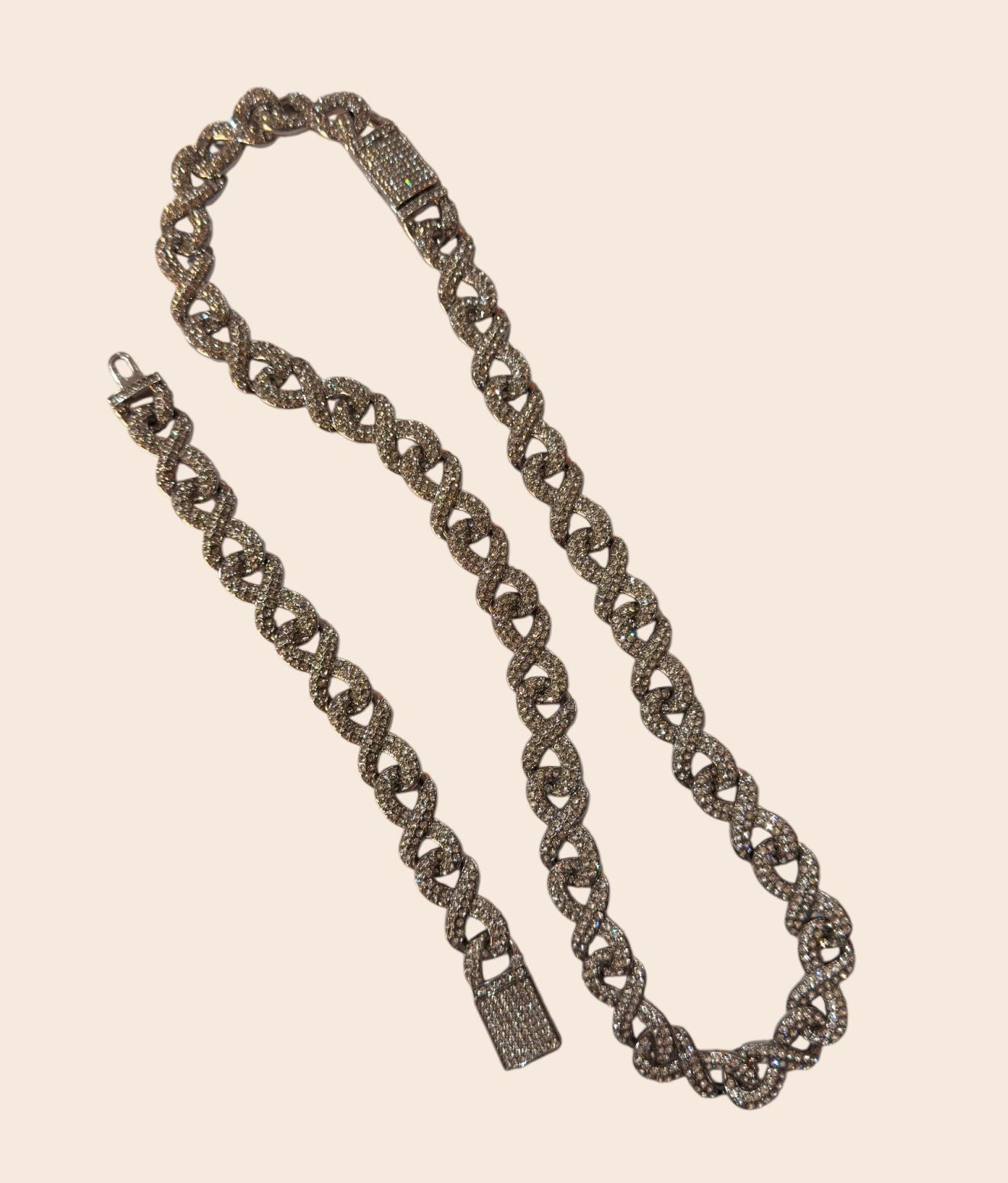 Cuban Silver Link Men Jewellery Set