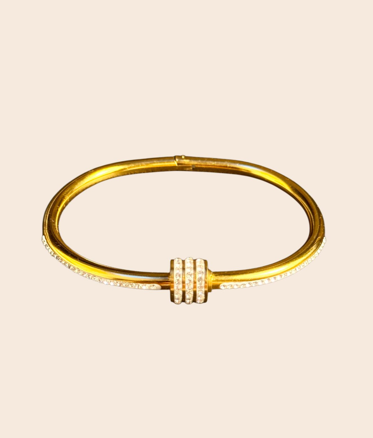 Rhinestone Gold Plated Bangle