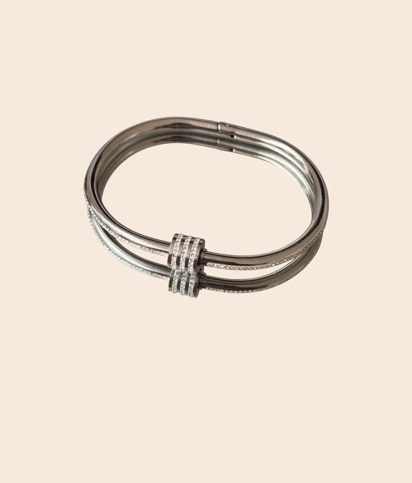 Rhinestone Silver Bangle
