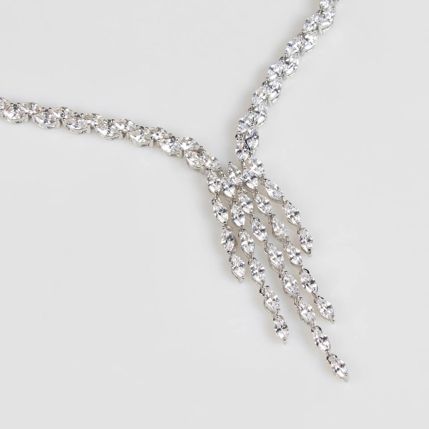 Zircon Bridal Tassle Leaf Set