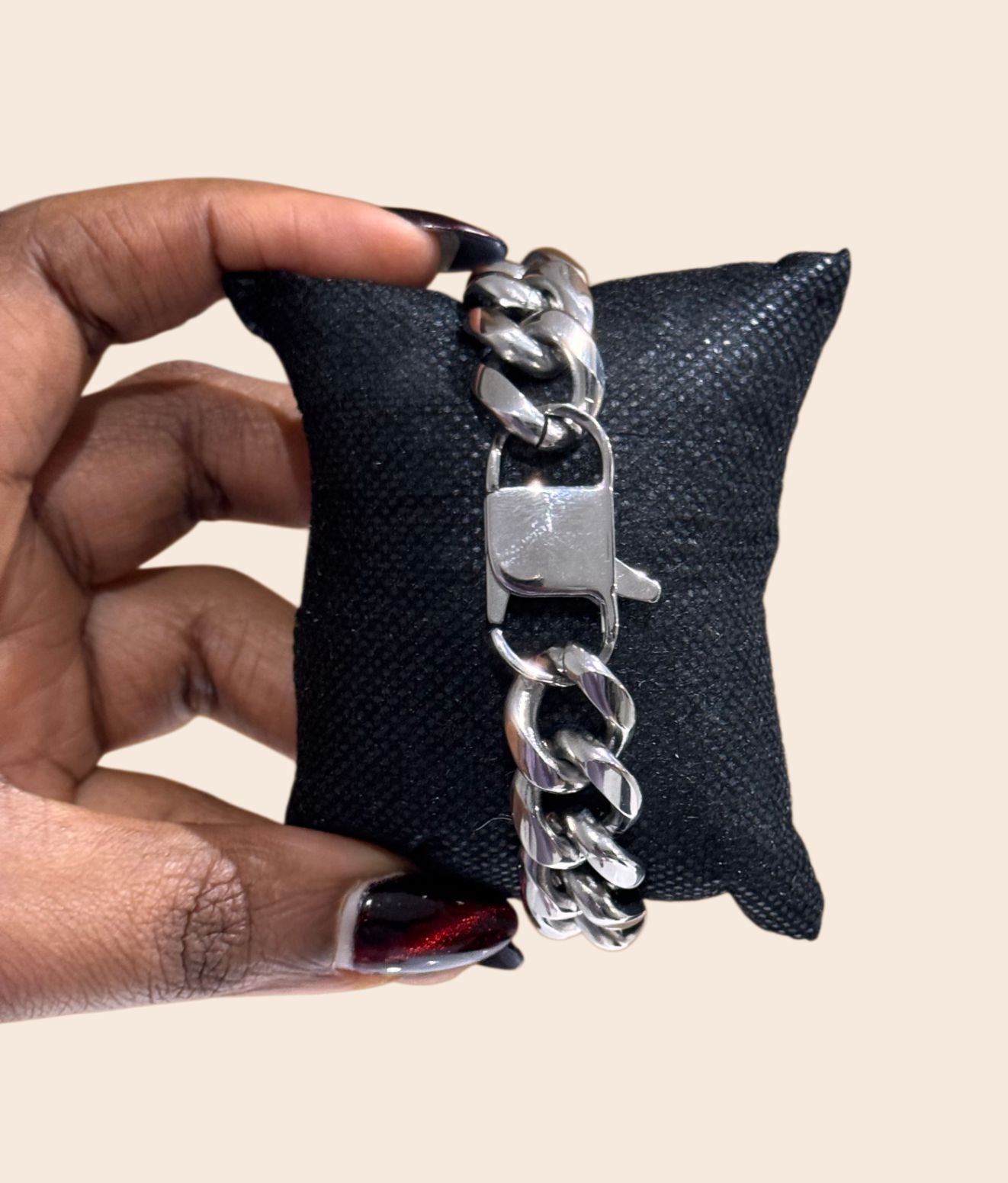 Titanium Steel Silver Cuban Chain