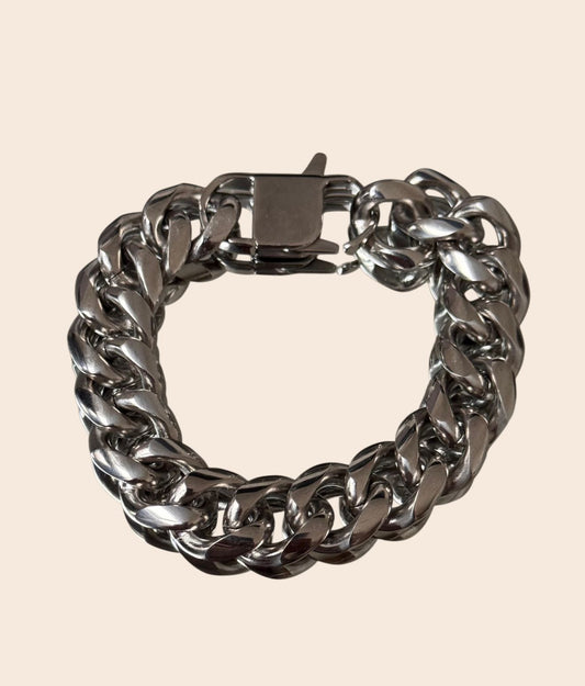 Titanium Steel Silver Cuban Chain