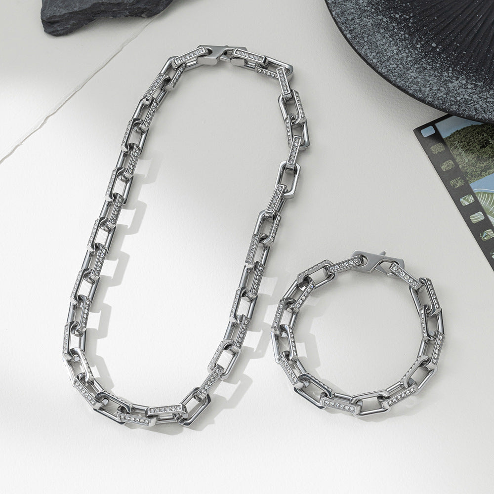 Silver Chunky Necklace Set
