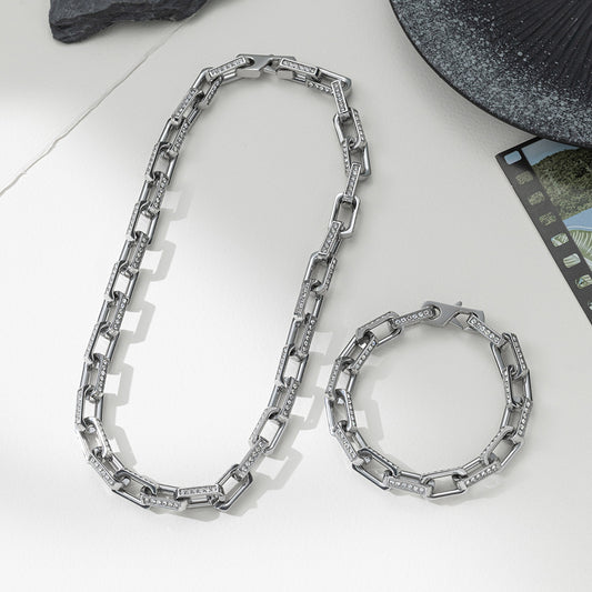 Silver Chunky Necklace Set