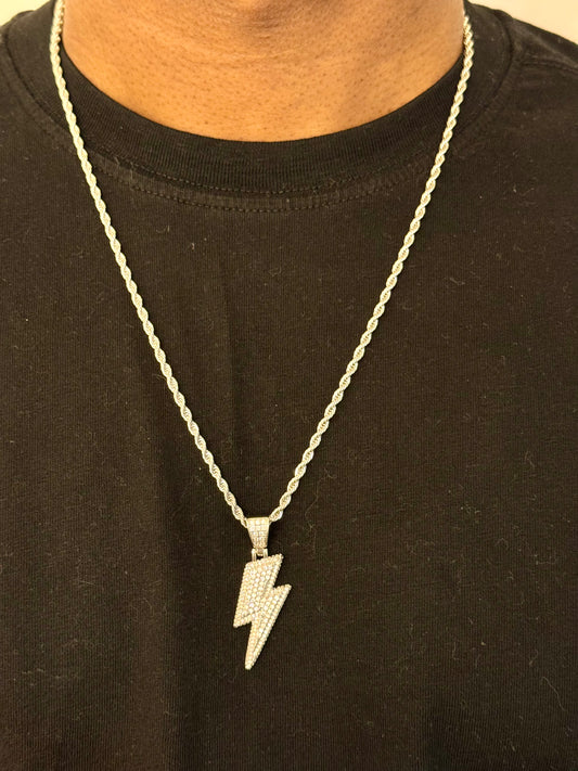 Micro- Inlaid Zircon Silver Necklace Pendant